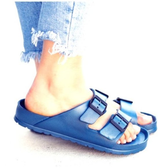 Colorful Double Buckle Foam Sandals | Jane